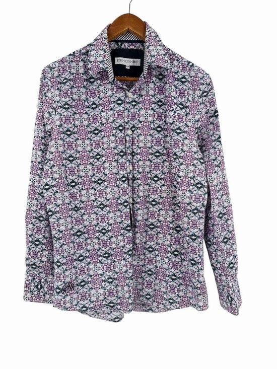 John Lennon Other - JOHN LENNON Men's Purple Abstract Geo Pattern Long Sleeve Button Down Shirt MED